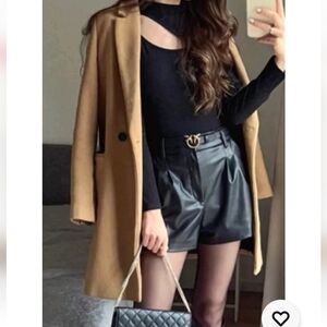 Zara Women Monteco Menswear Wool Style Coat.